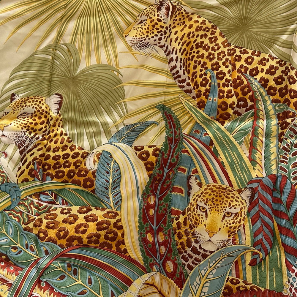 Salvatore Feragammo silk cheetah scarf- 1990s